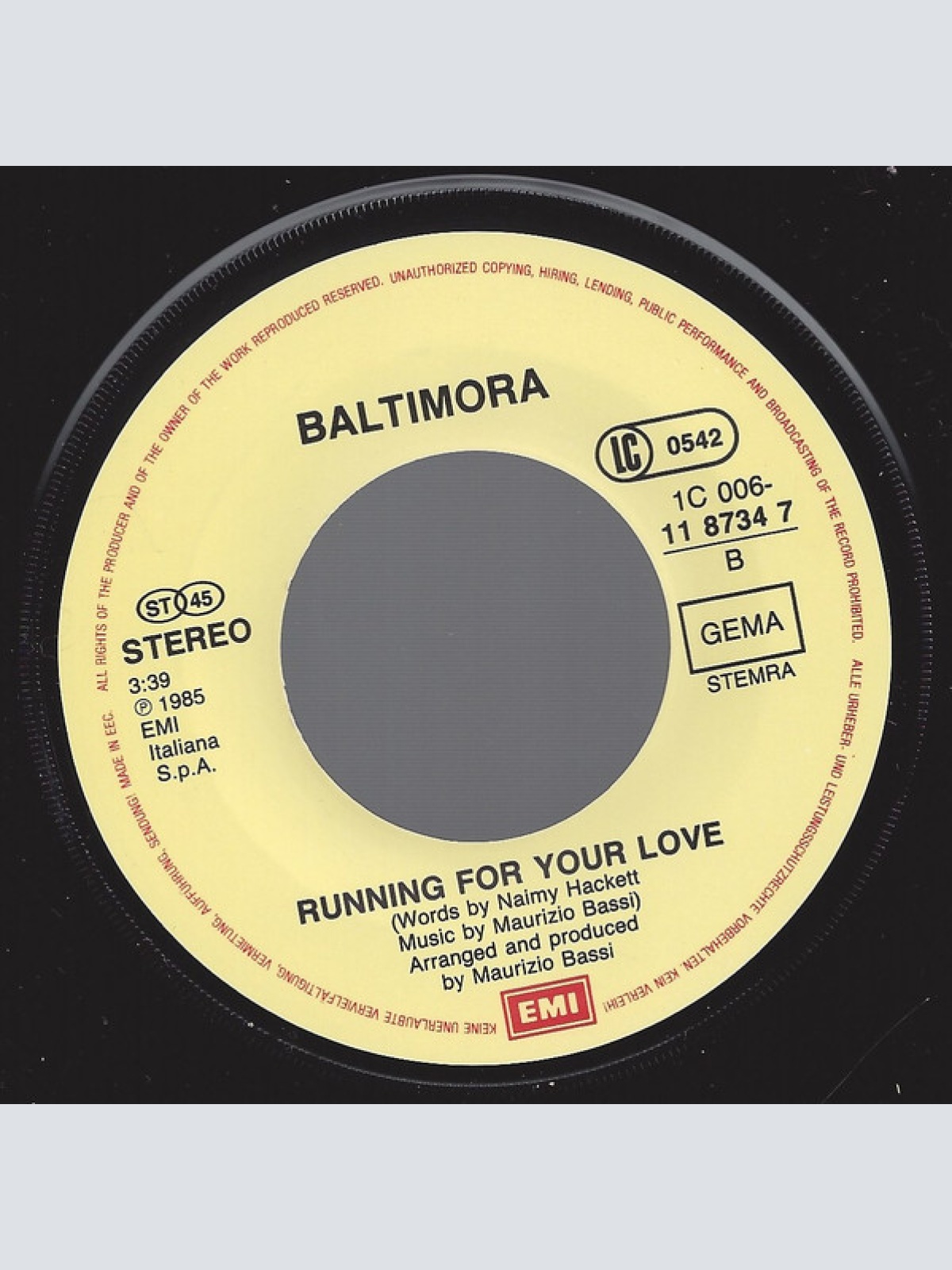 Vinyl / Baltimora - Living In The Background