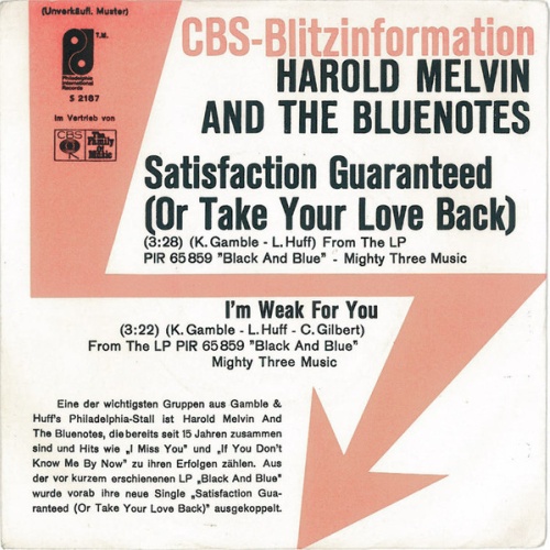 Vinyl / Harold Melvin And The Bluenotes* - Satisfaction Guaranteed (Or Take Your Love Back)