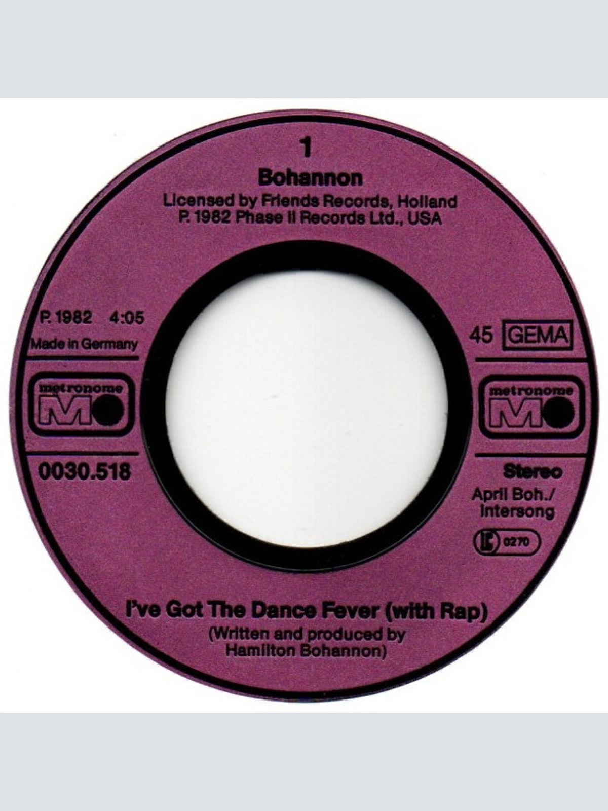 Vinyl / Bohannon* - I've Got The Dance Fever
