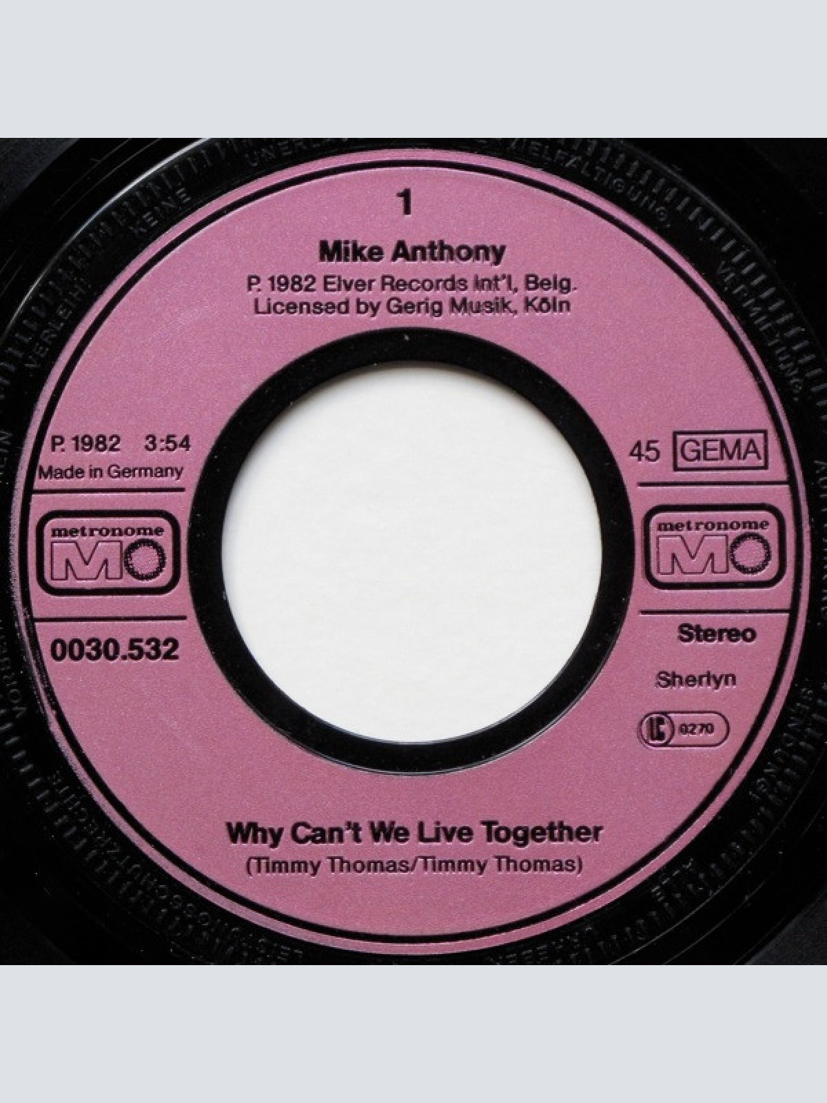 Vinyl / Mike Anthony - Why Can't We Live Together...