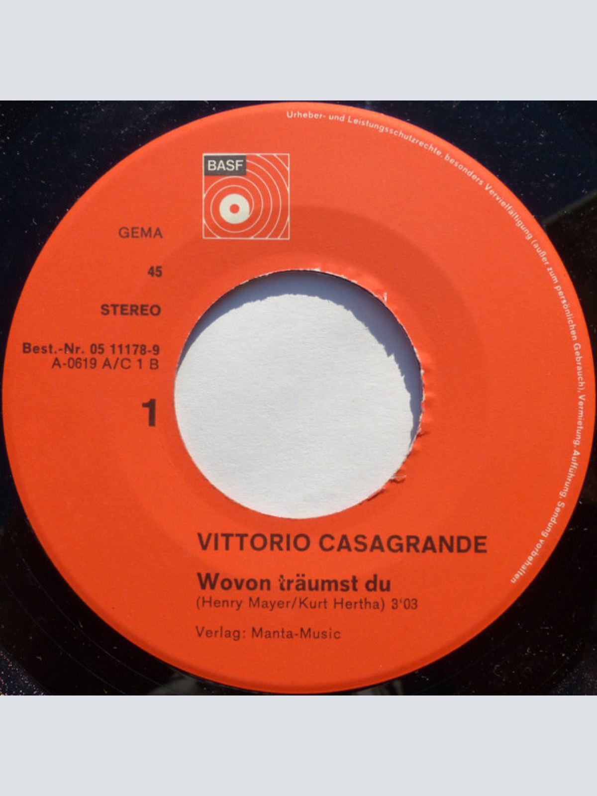 Vinyl / Vittorio Casagrande - Wovon Träumst Du / Blau Ist Der Himmel