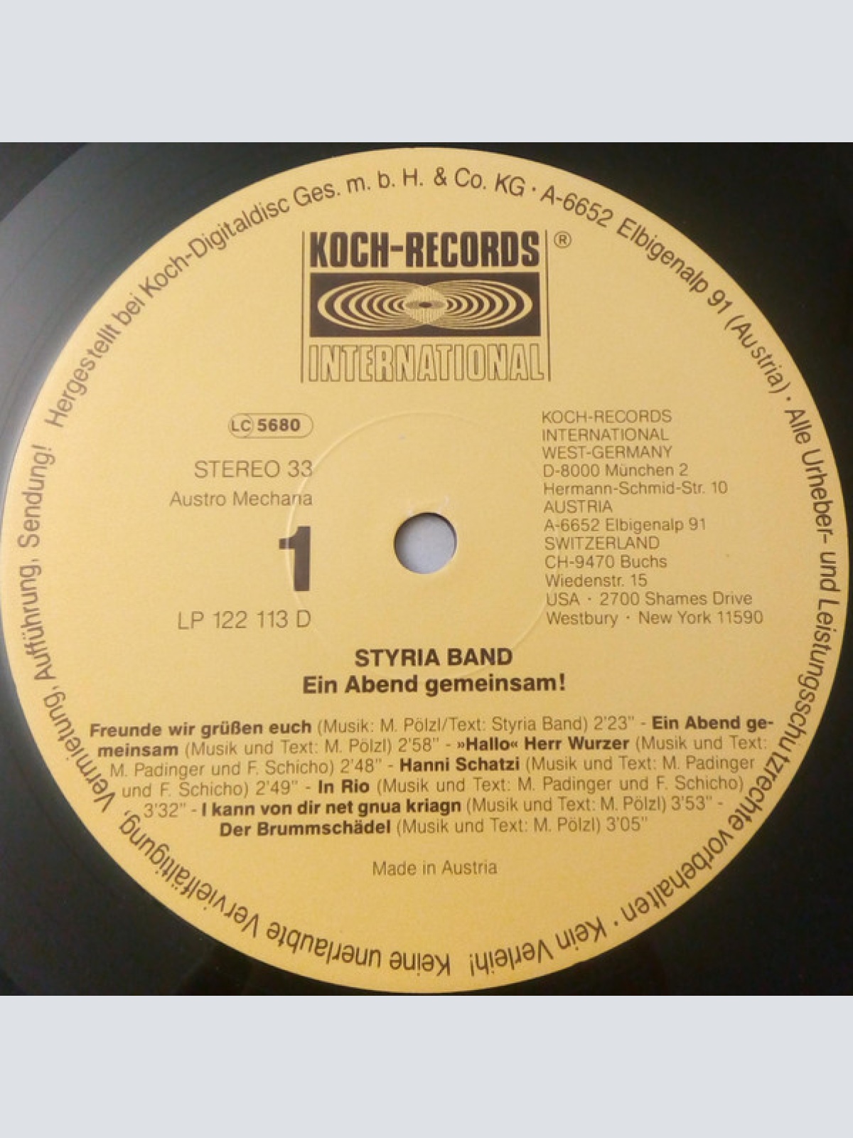 Vinyl / Styria Band - Ein Abend Gemeinsam!