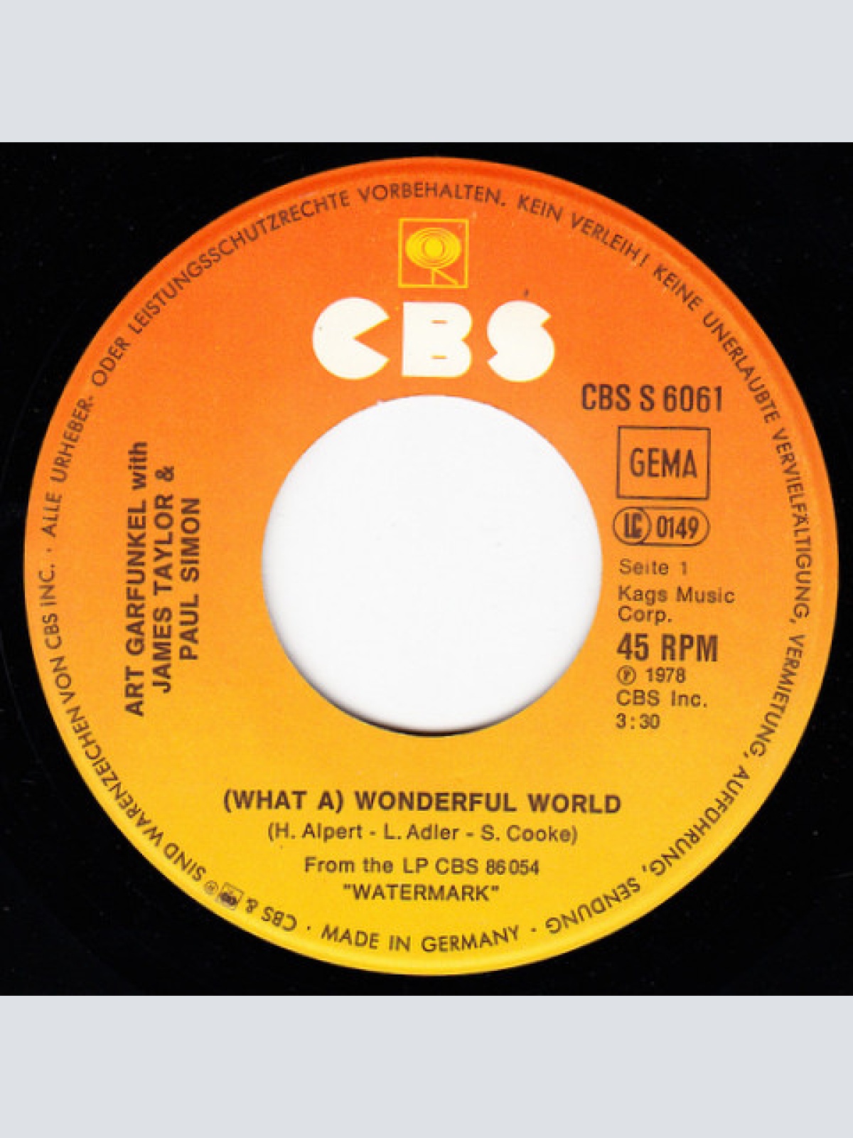 Vinyl / Art Garfunkel With James Taylor (2) & Paul Simon - (What A) Wonderful World