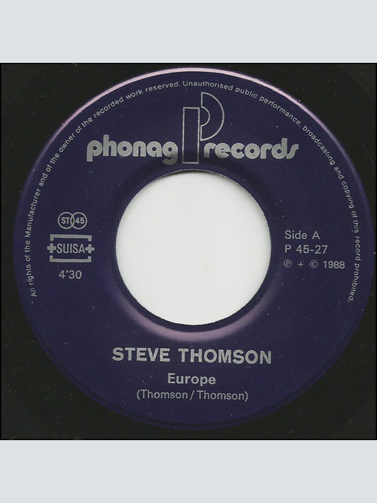 Vinyl / Steve Thomson - Europe