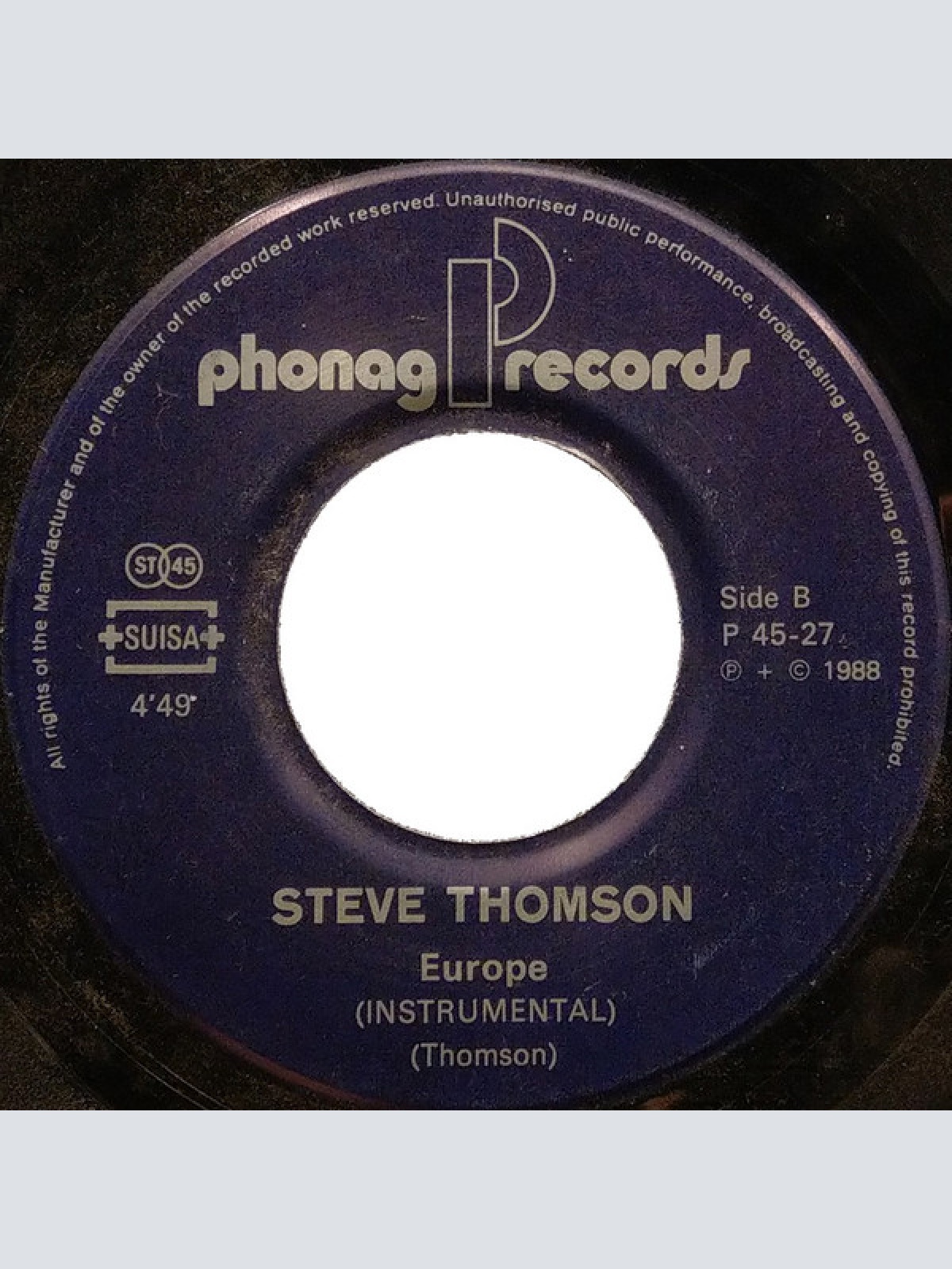 Vinyl / Steve Thomson - Europe