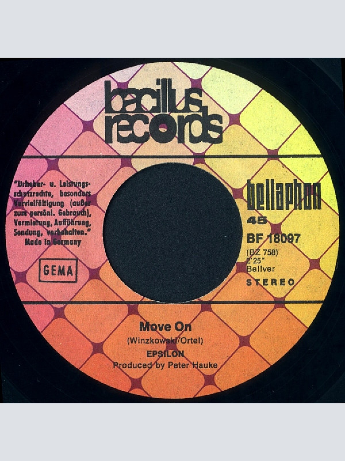 Vinyl / Epsilon (4) - Walkin' On My Way / Move On