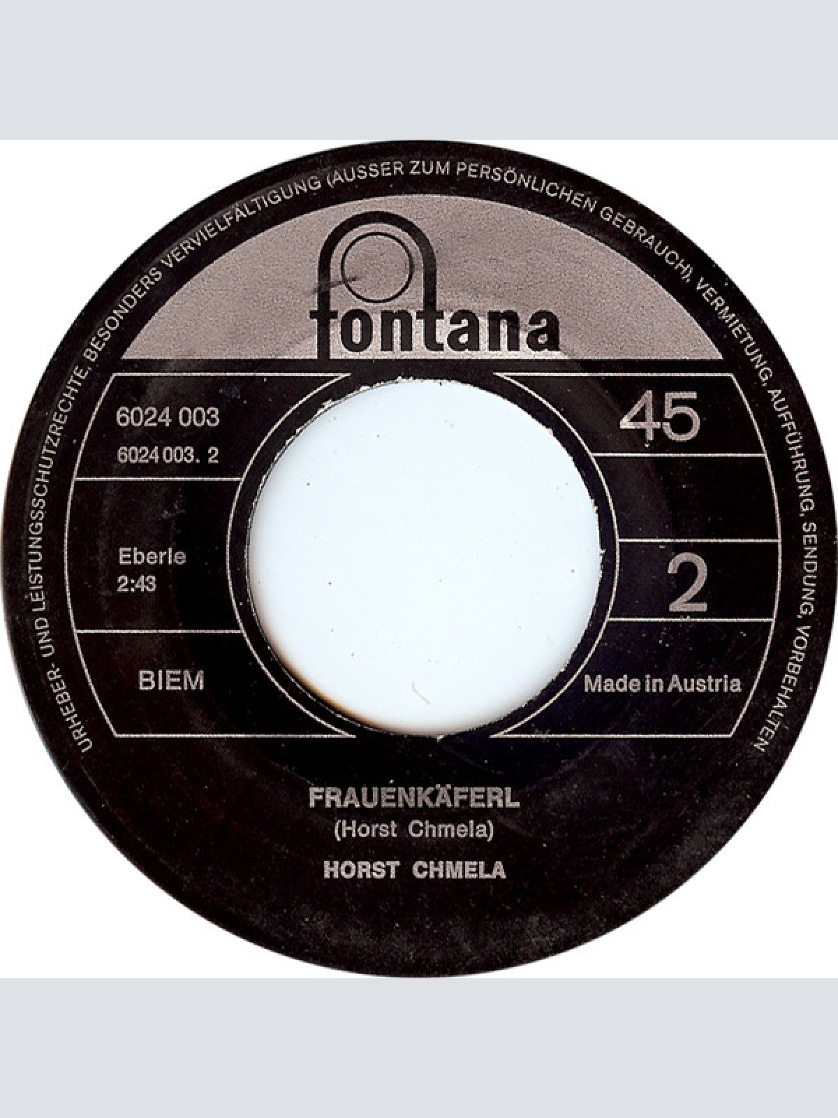 Vinyl / Horst Chmela - Wo Ist Der Schusterbub
