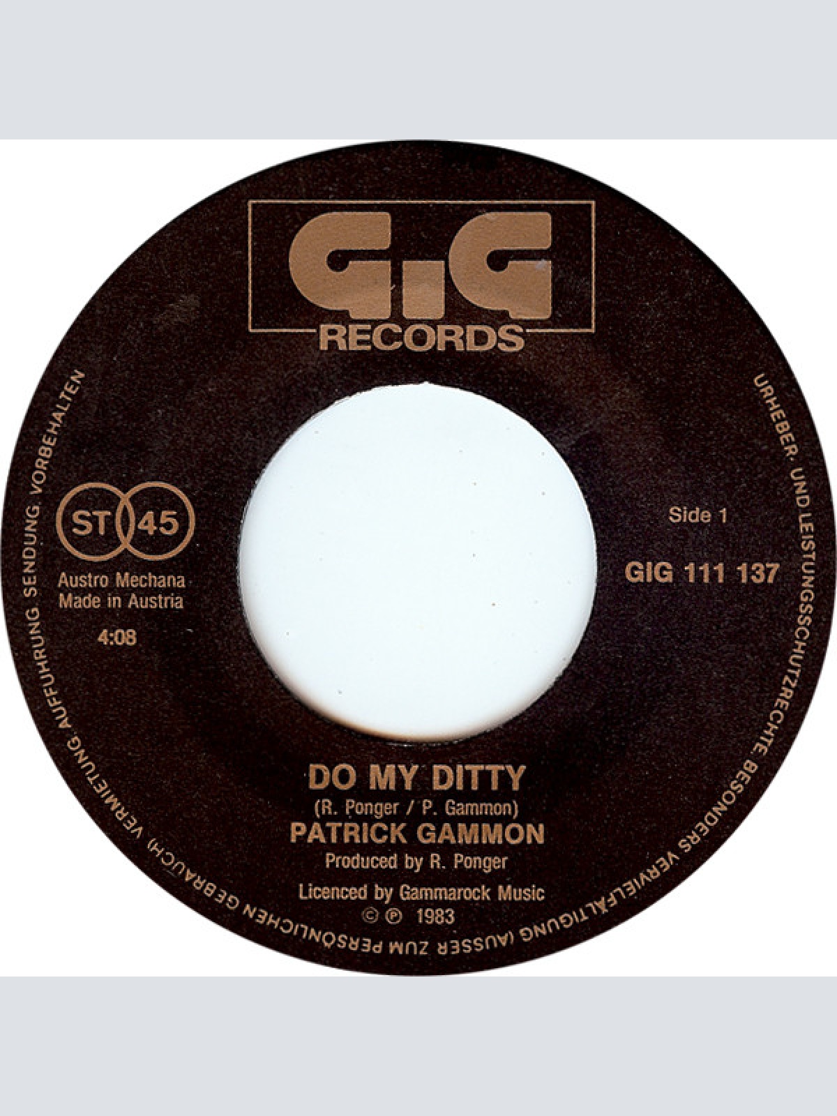 Vinyl / Patrick Gammon - Do My Ditty