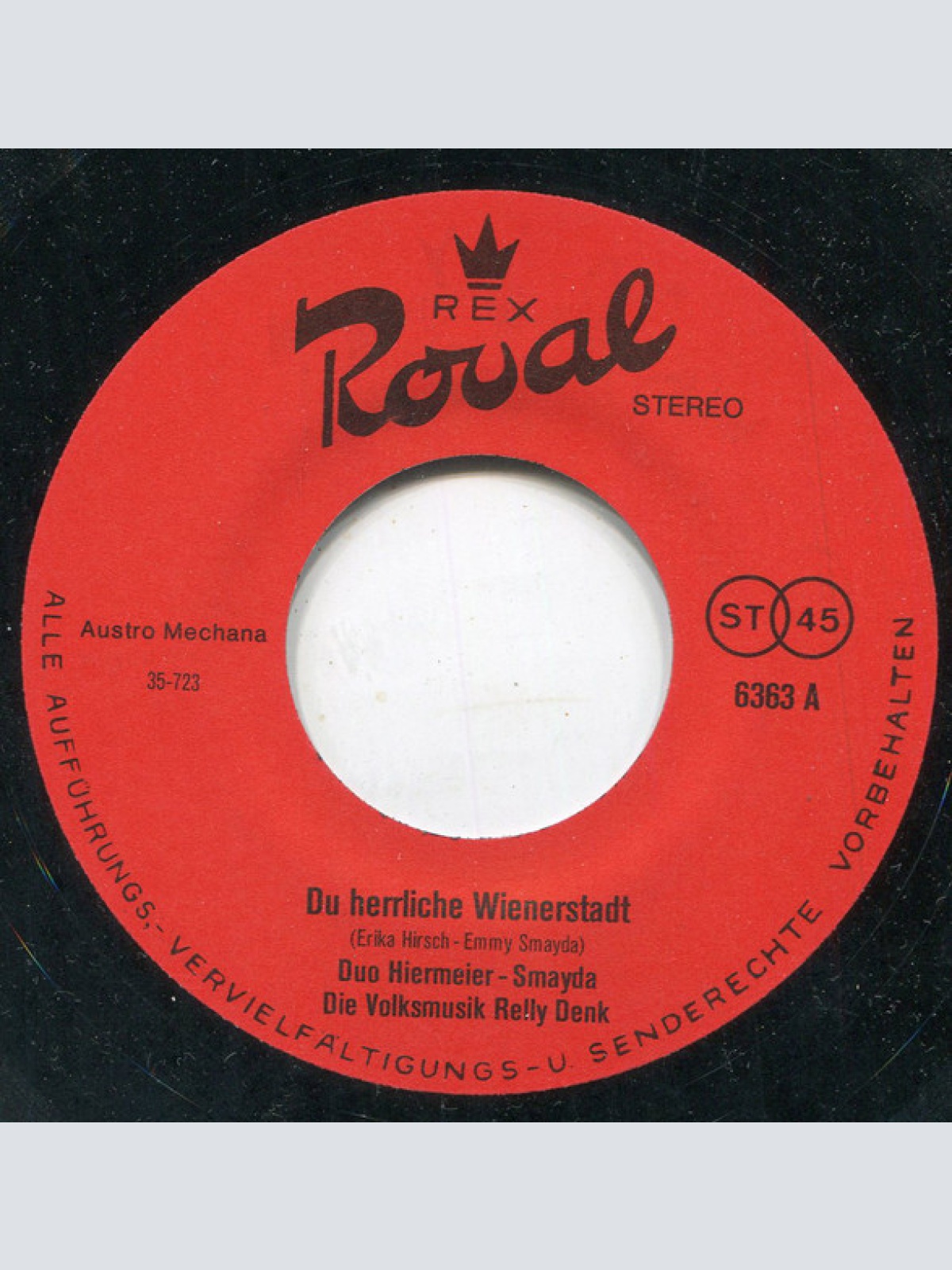 Vinyl / Duo Hiermeier-Smayda, Die Volksmusik Relly Denk - Die Herrliche Wienerstadt / Drei Alte Birken