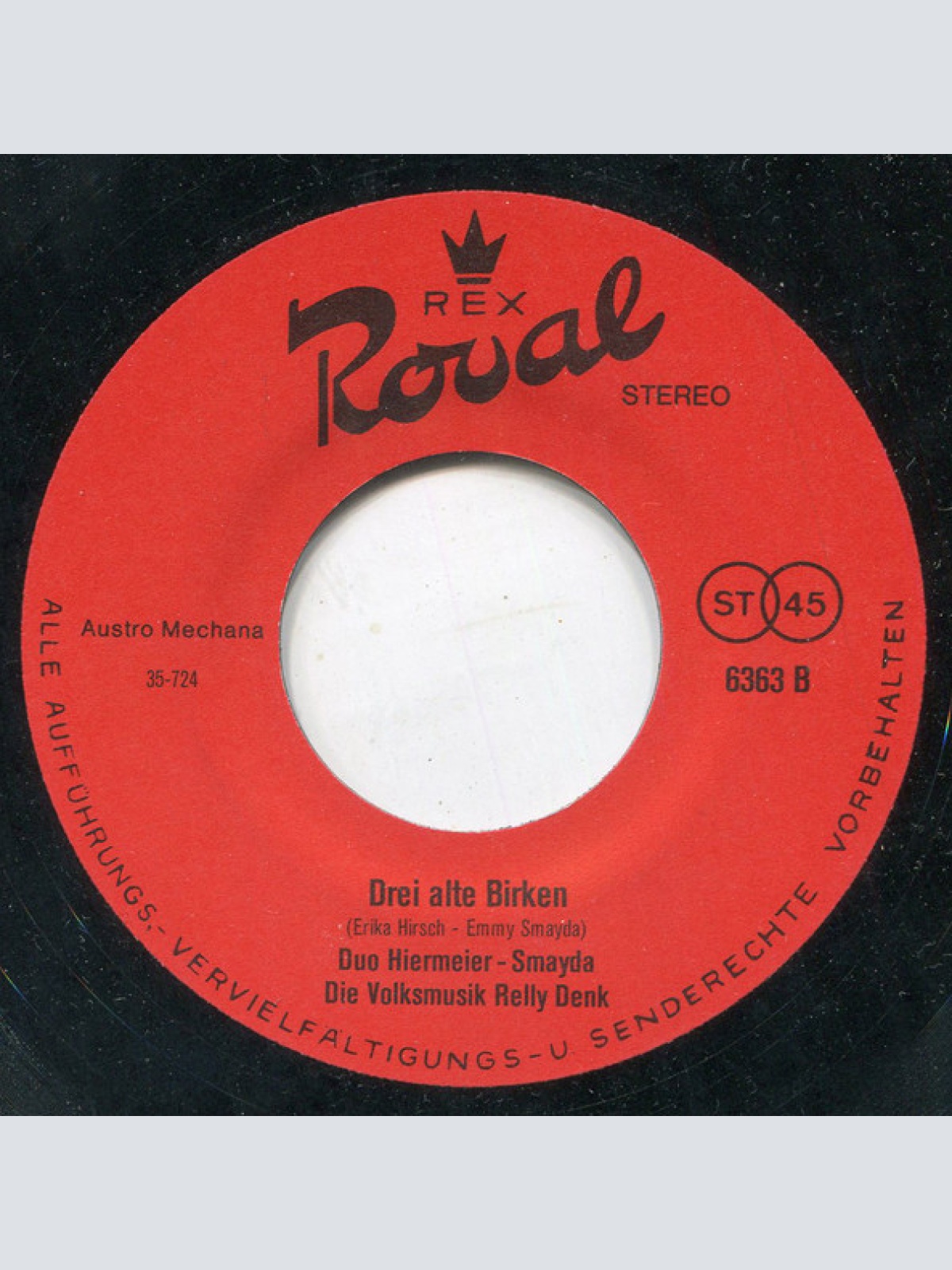 Vinyl / Duo Hiermeier-Smayda, Die Volksmusik Relly Denk - Die Herrliche Wienerstadt / Drei Alte Birken