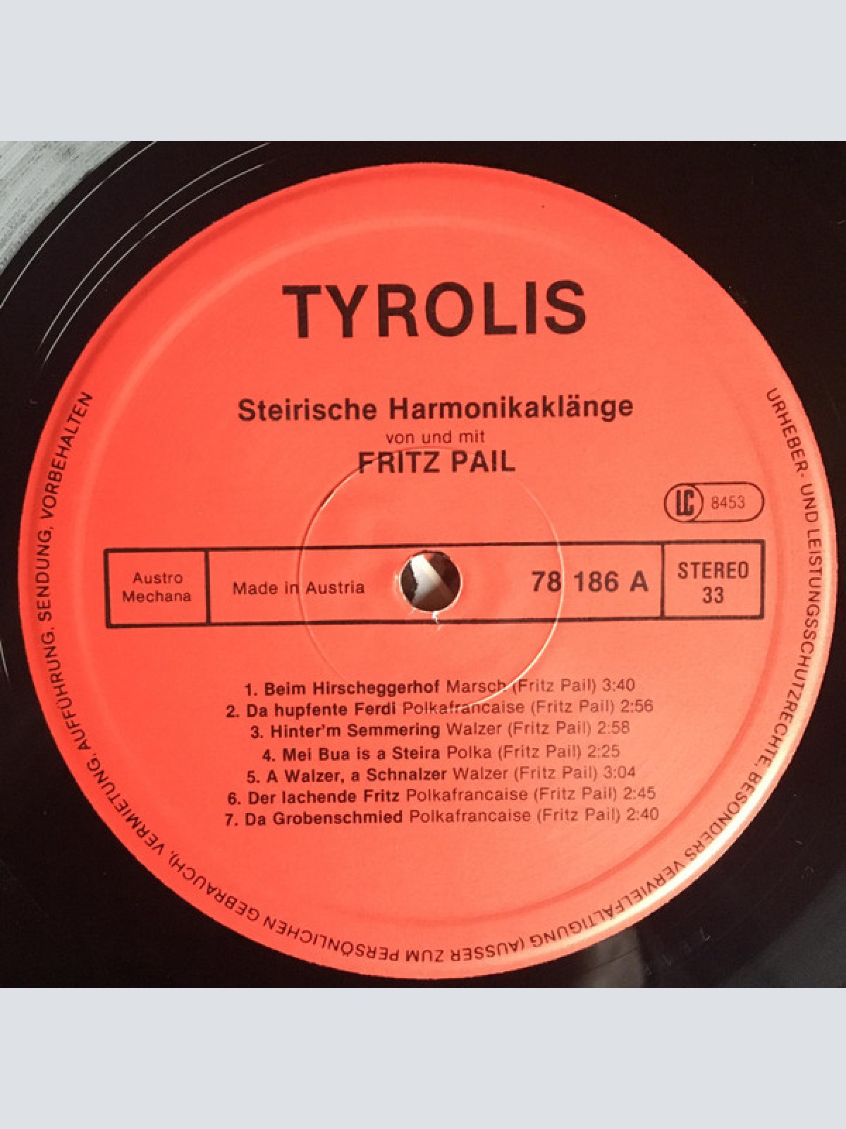 Vinyl / Fritz Pail - Steirische Harmonika (Folge 3)