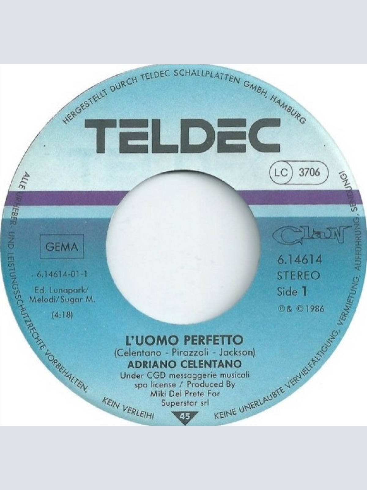 Vinyl / Adriano Celentano - L'Uomo Perfetto
