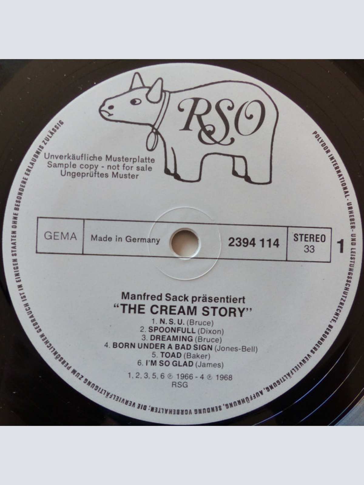 Vinyl / Cream (2) - Die Cream Story (Präsentiert Manfred Sack)