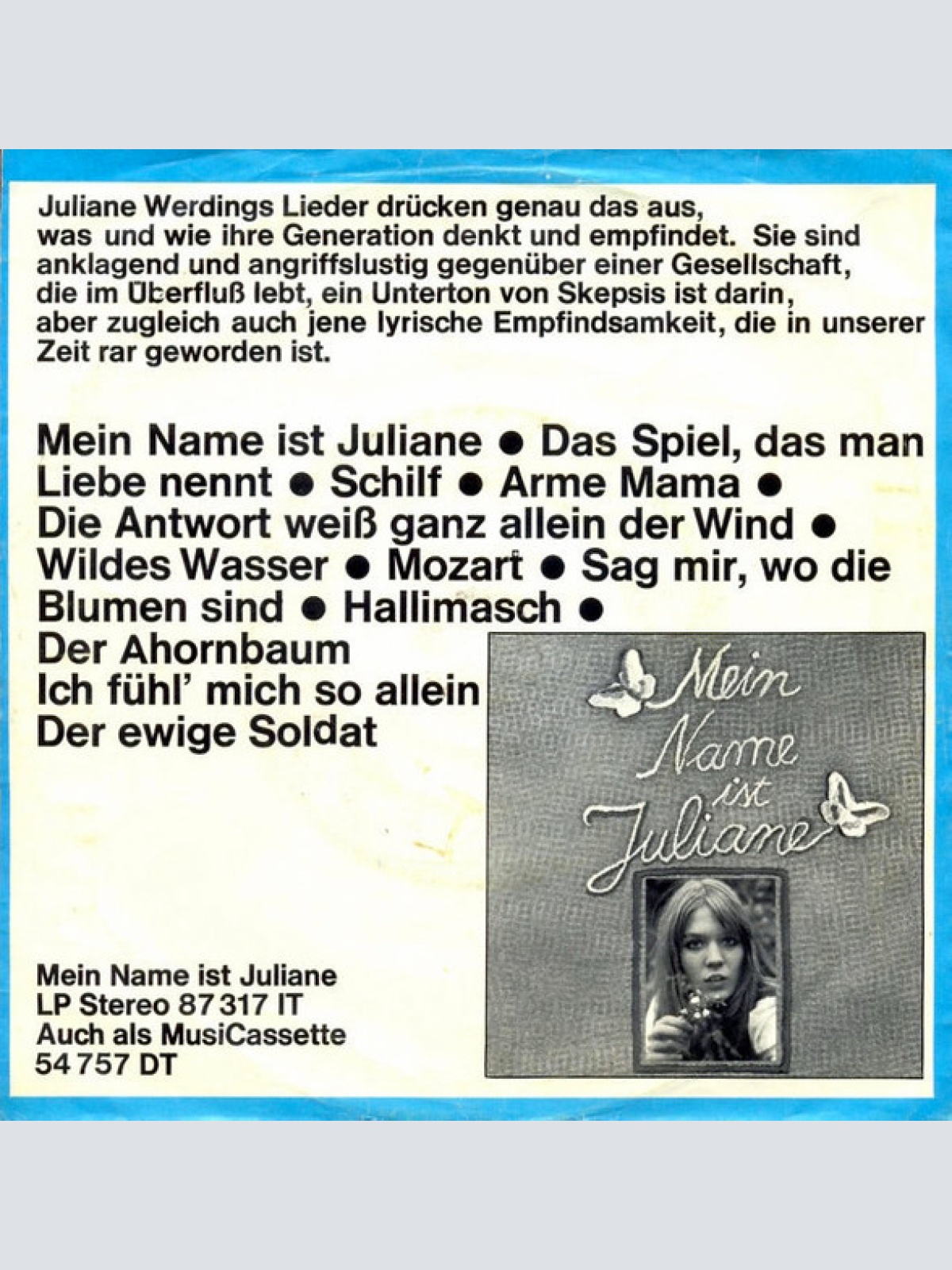 Vinyl / Juliane Werding - Wenn Ich Ein Adler Wär