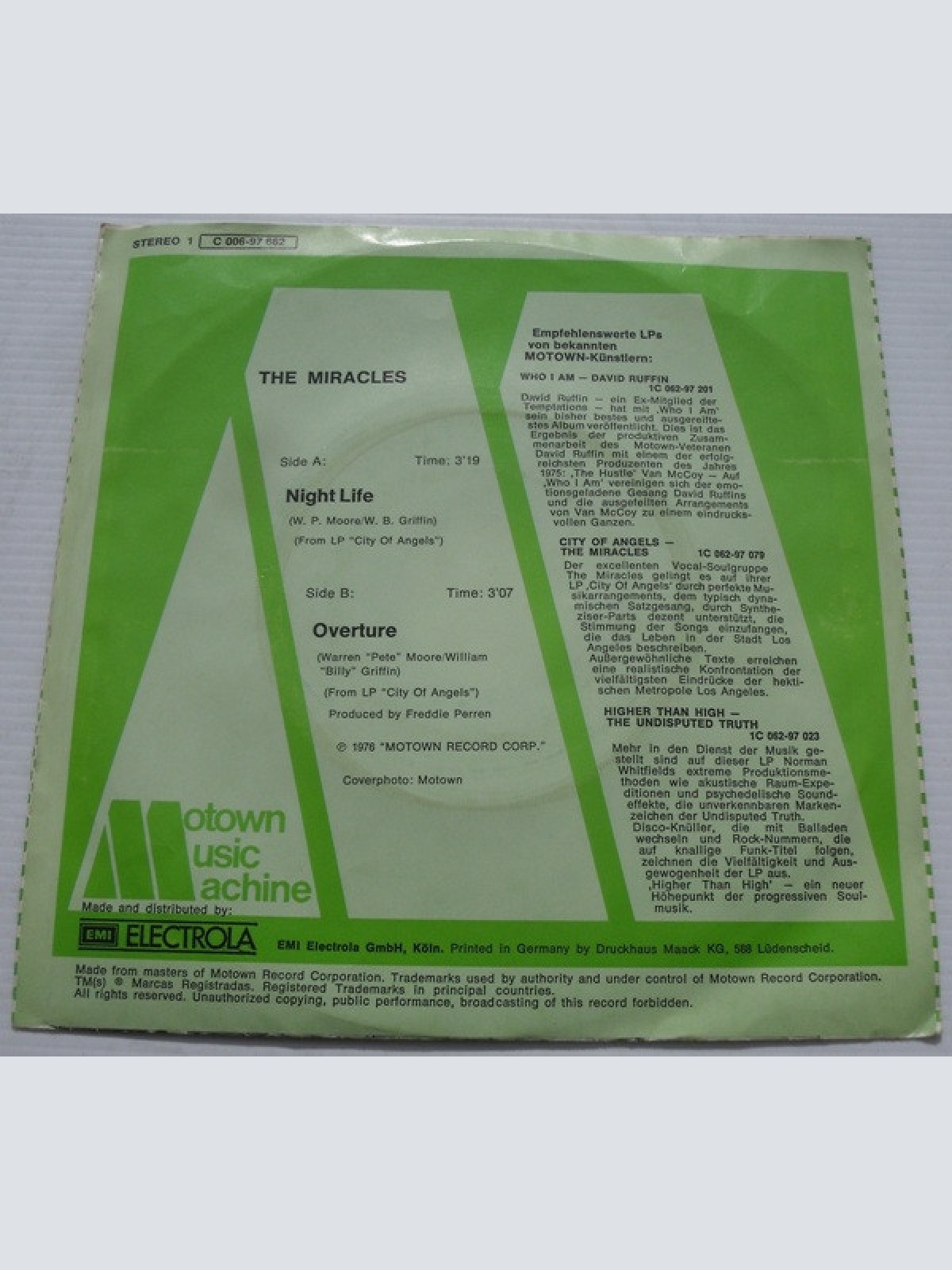 Vinyl / The Miracles - Night Life / Overture