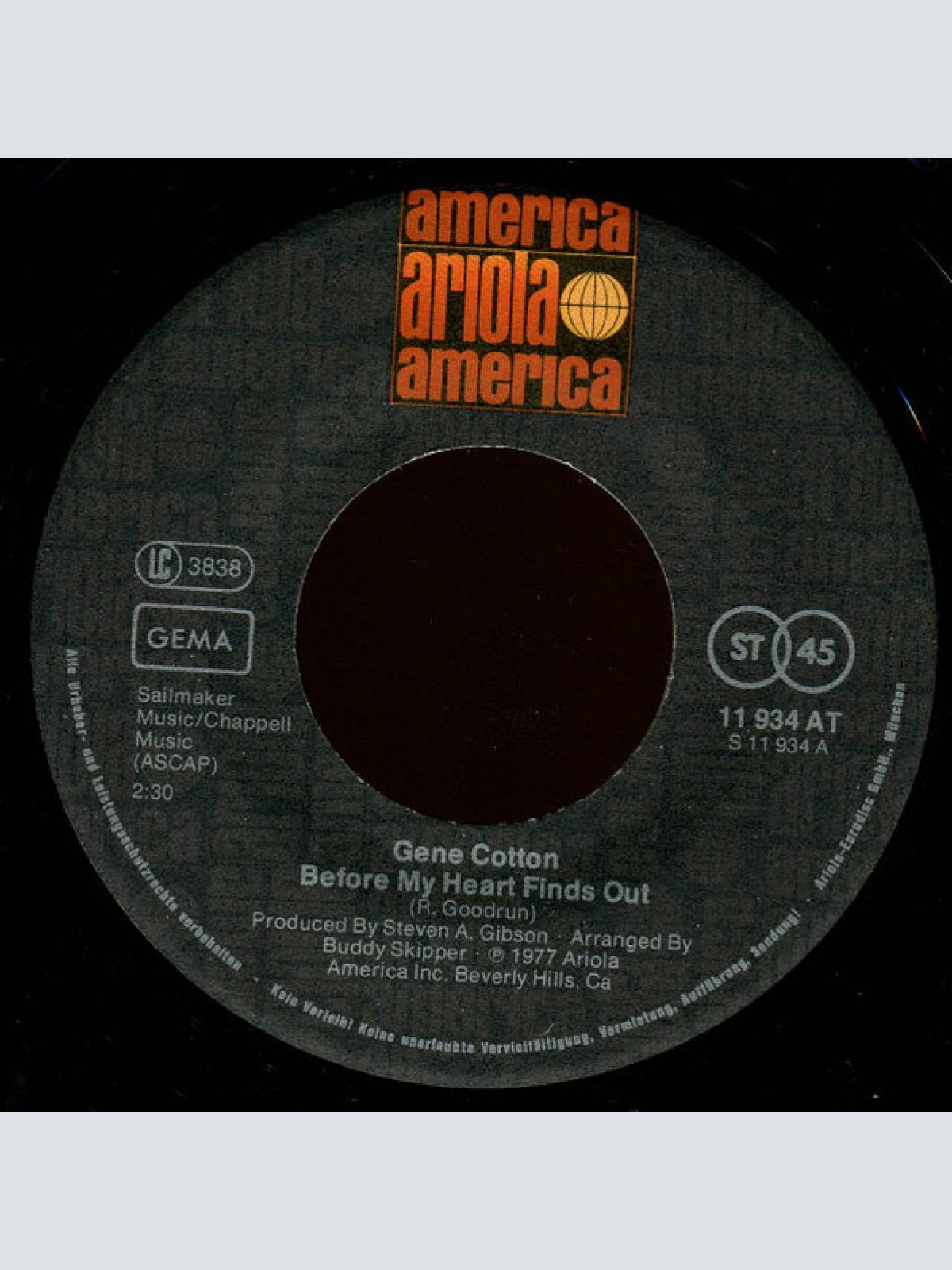 Vinyl / Gene Cotton - Before My Heart Finds Out
