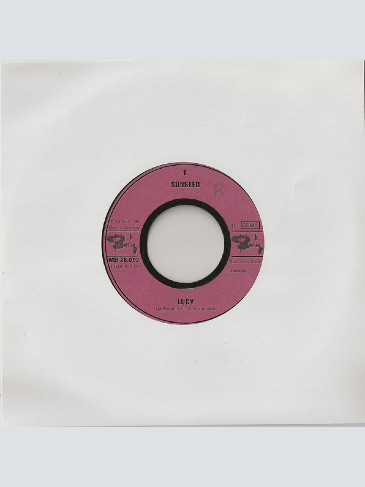 Vinyl / Sunseed - Lucy / My Soul Is A Dream