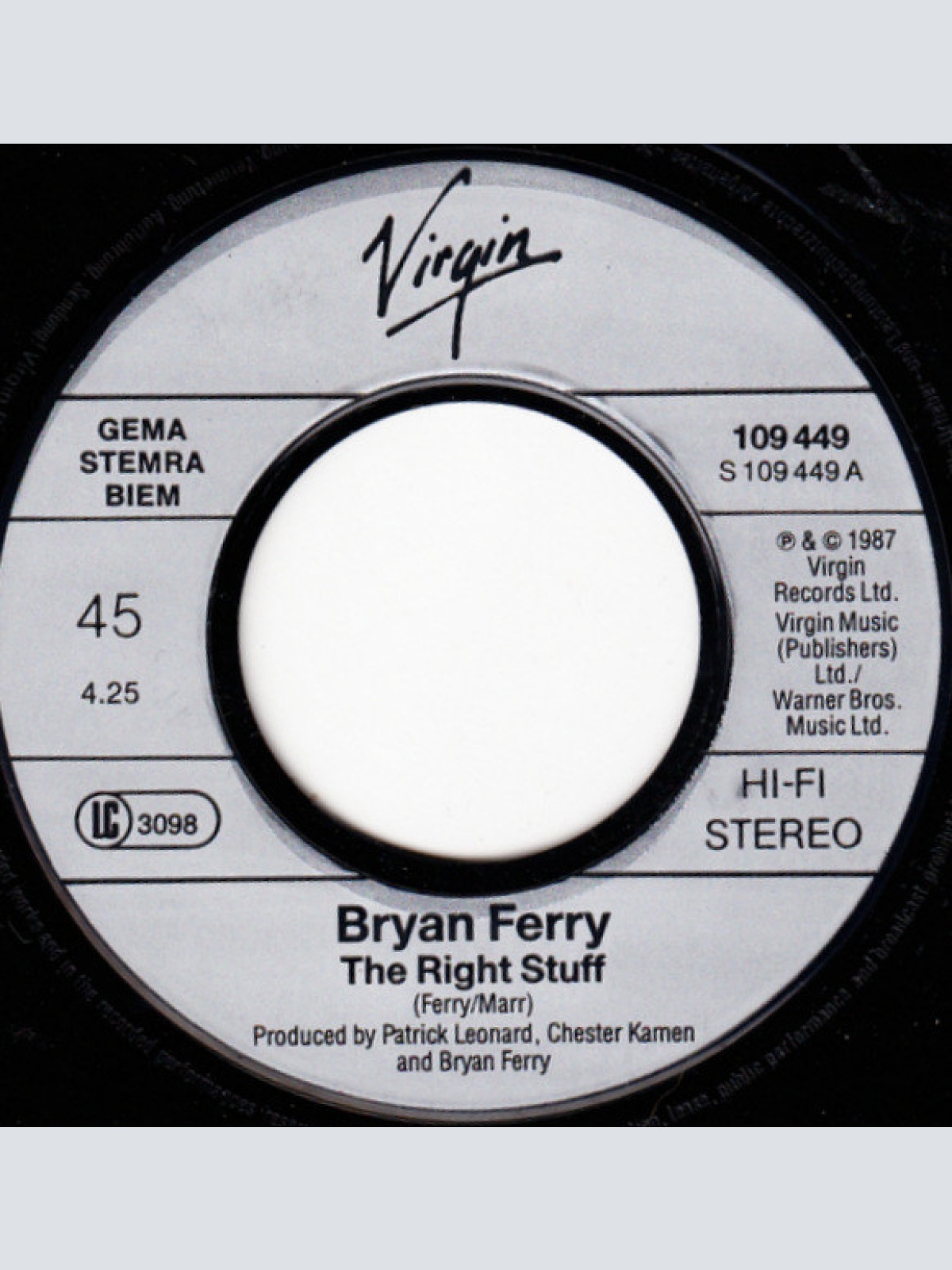 Vinyl / Bryan Ferry - The Right Stuff