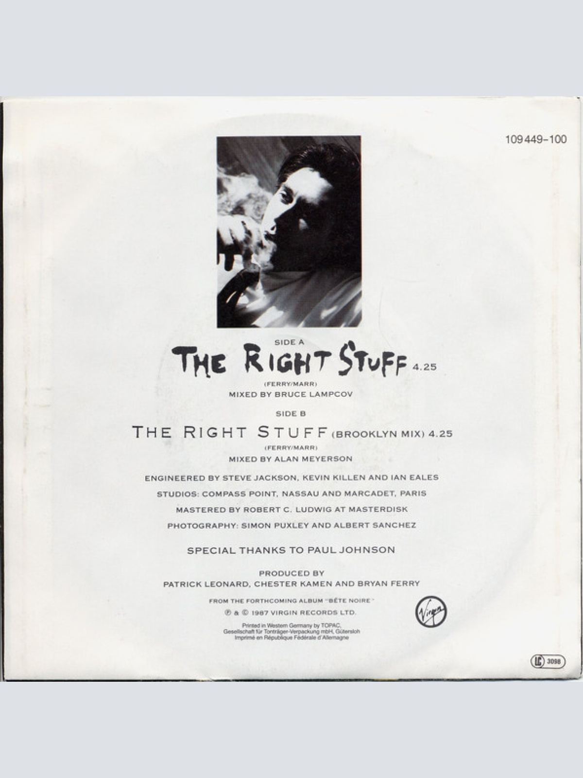 Vinyl / Bryan Ferry - The Right Stuff