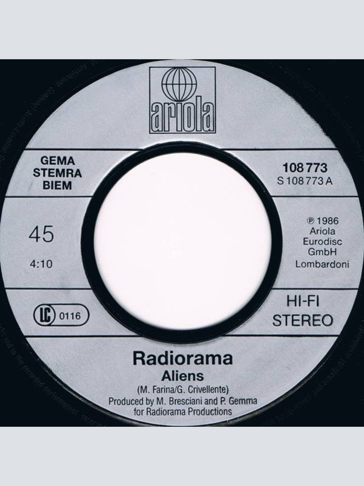 Vinyl / Radiorama - Aliens