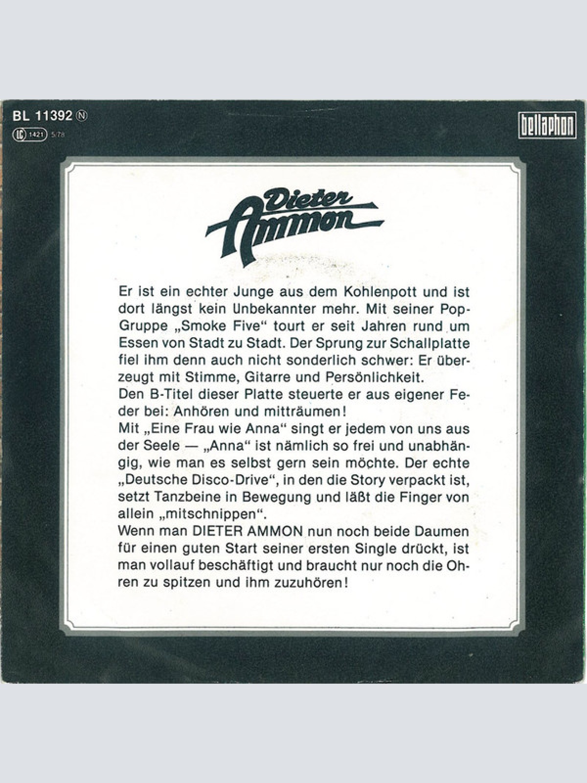 Vinyl / Dieter Ammon - Eine Frau Wie Anna