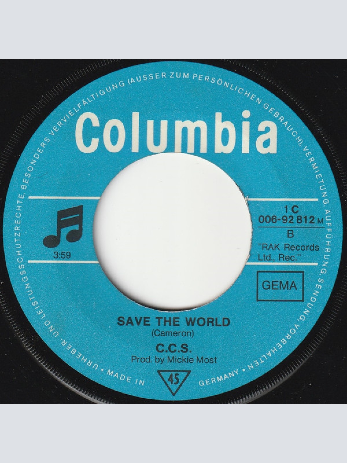 Vinyl / C.C.S.* - Tap Turns On The Water