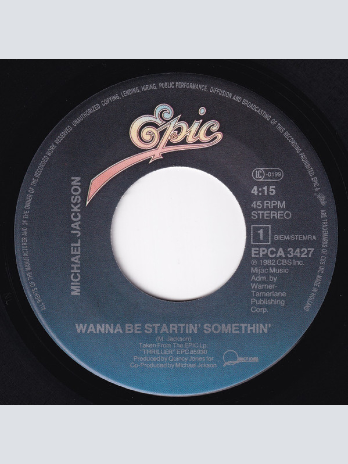 Vinyl / Michael Jackson - Wanna Be Startin' Somethin'