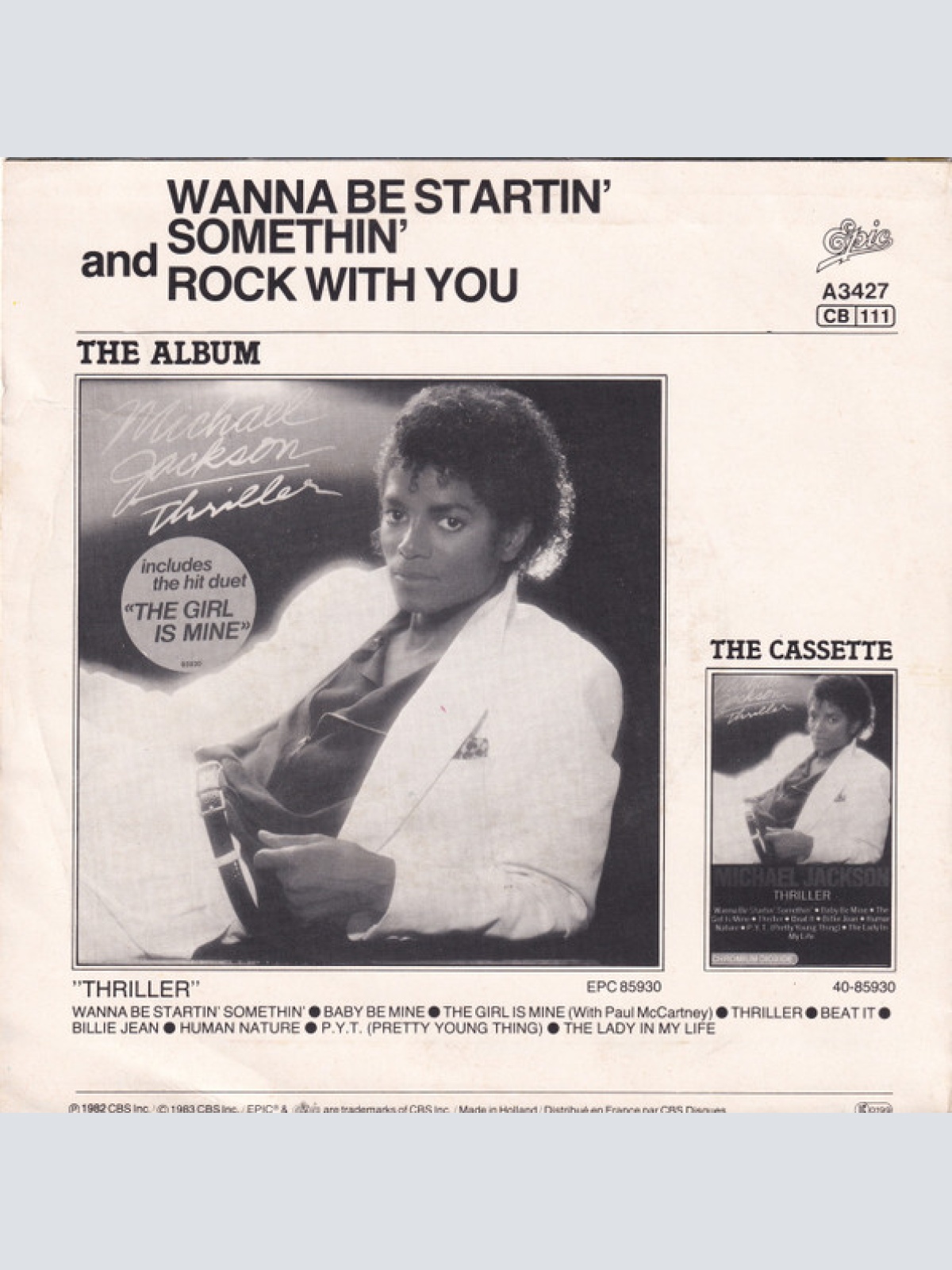 Vinyl / Michael Jackson - Wanna Be Startin' Somethin'