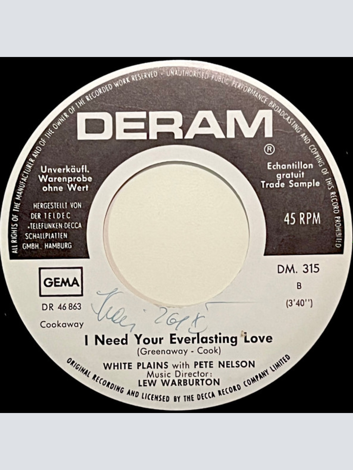 Vinyl / White Plains - Julie Do Ya Love Me