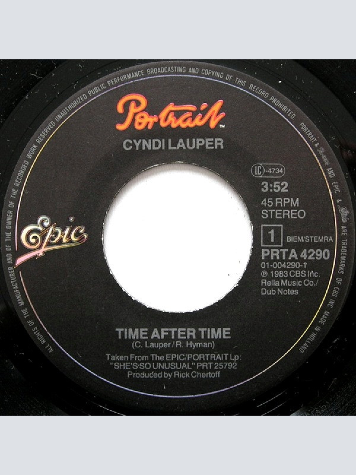 Vinyl / Cyndi Lauper - Time After Time