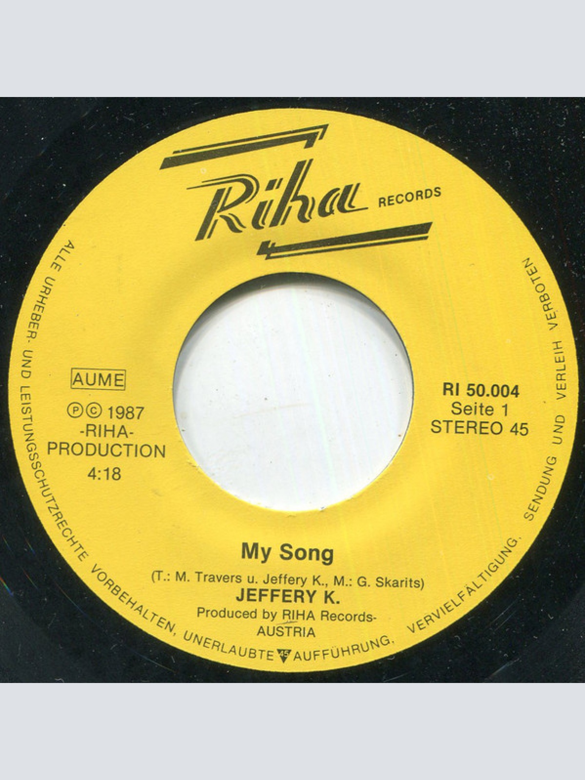 Vinyl / Jeffry K.* - My Song
