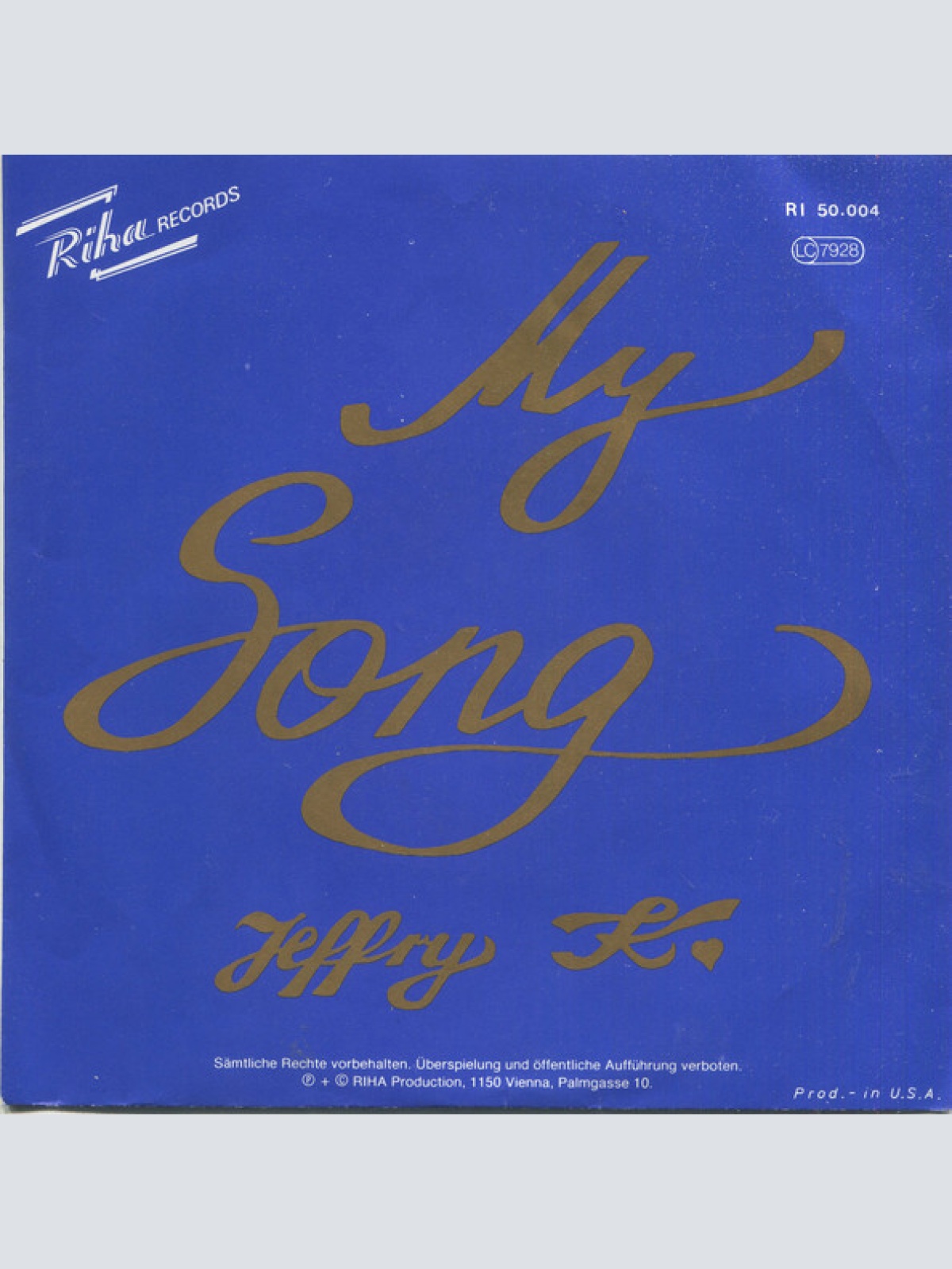 Vinyl / Jeffry K.* - My Song