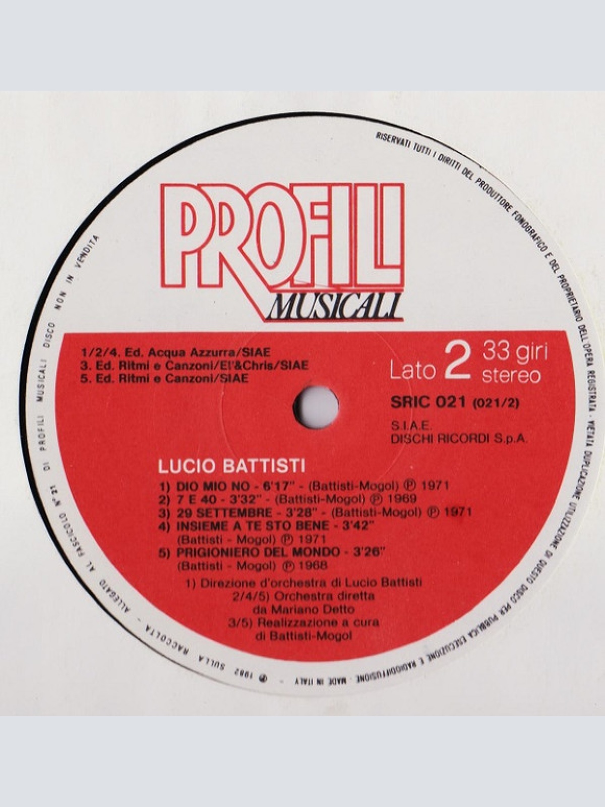 Vinyl / Lucio Battisti - Lucio Battisti