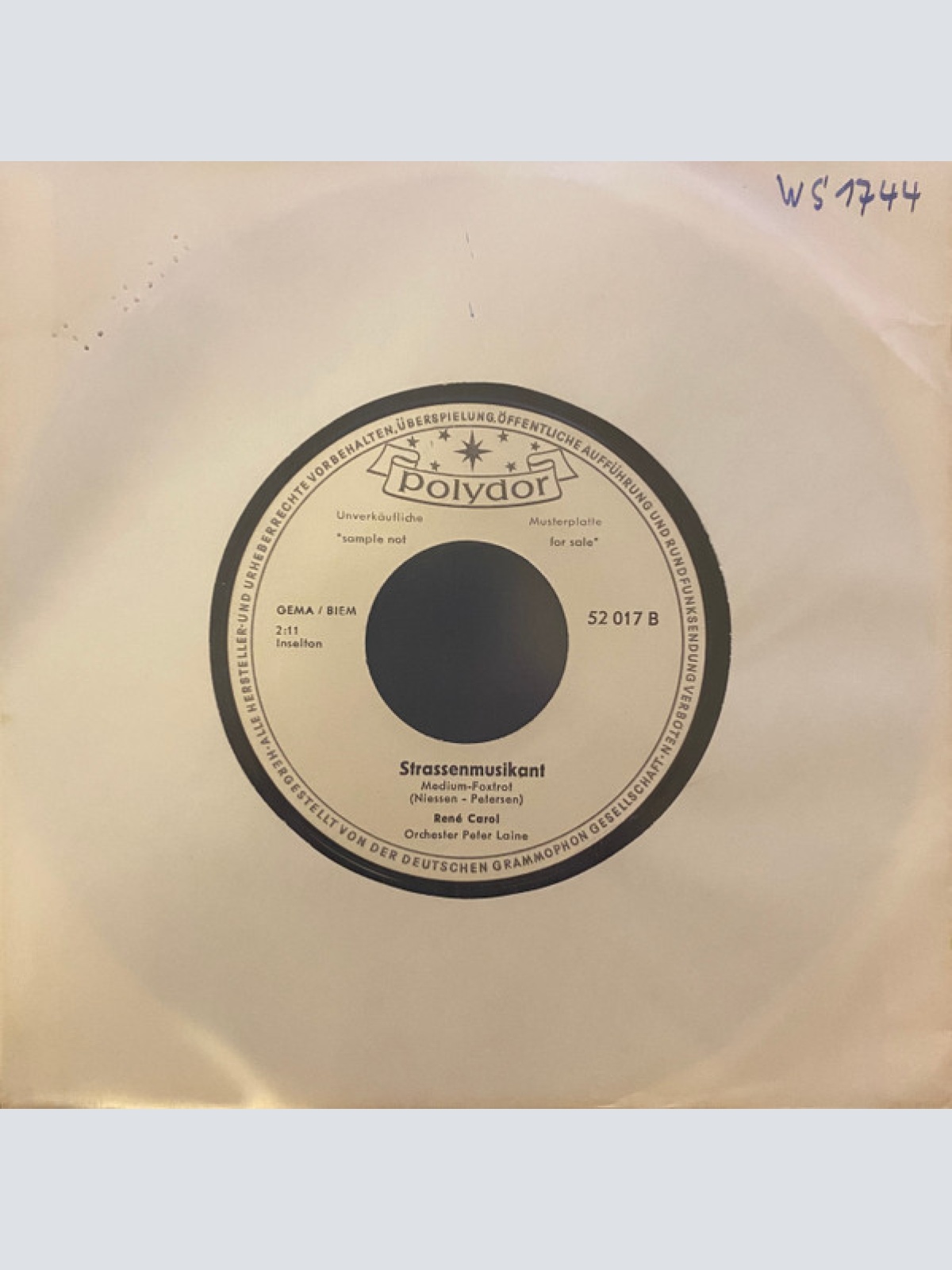 Vinyl / René Carol - Ich Hab' Nur Dich