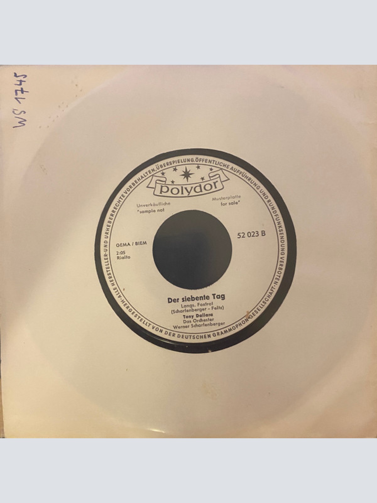 Vinyl / Tony Dallara - Serenade Unter Sternen / Der Siebente Tag