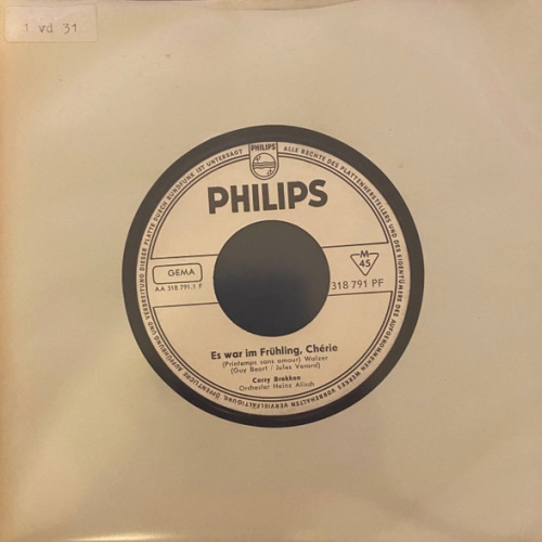 Vinyl / Corry Brokken - Es War Im Frühling, Cherie / Wenn Ich Nur Wüßt'