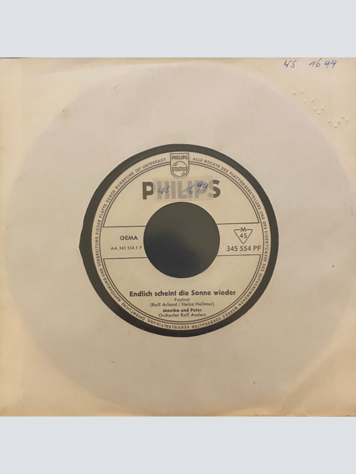 Vinyl / Monika Und Peter - Endlich Scheint Die Sonne Wieder / Ein Haus Am Wiesenrain