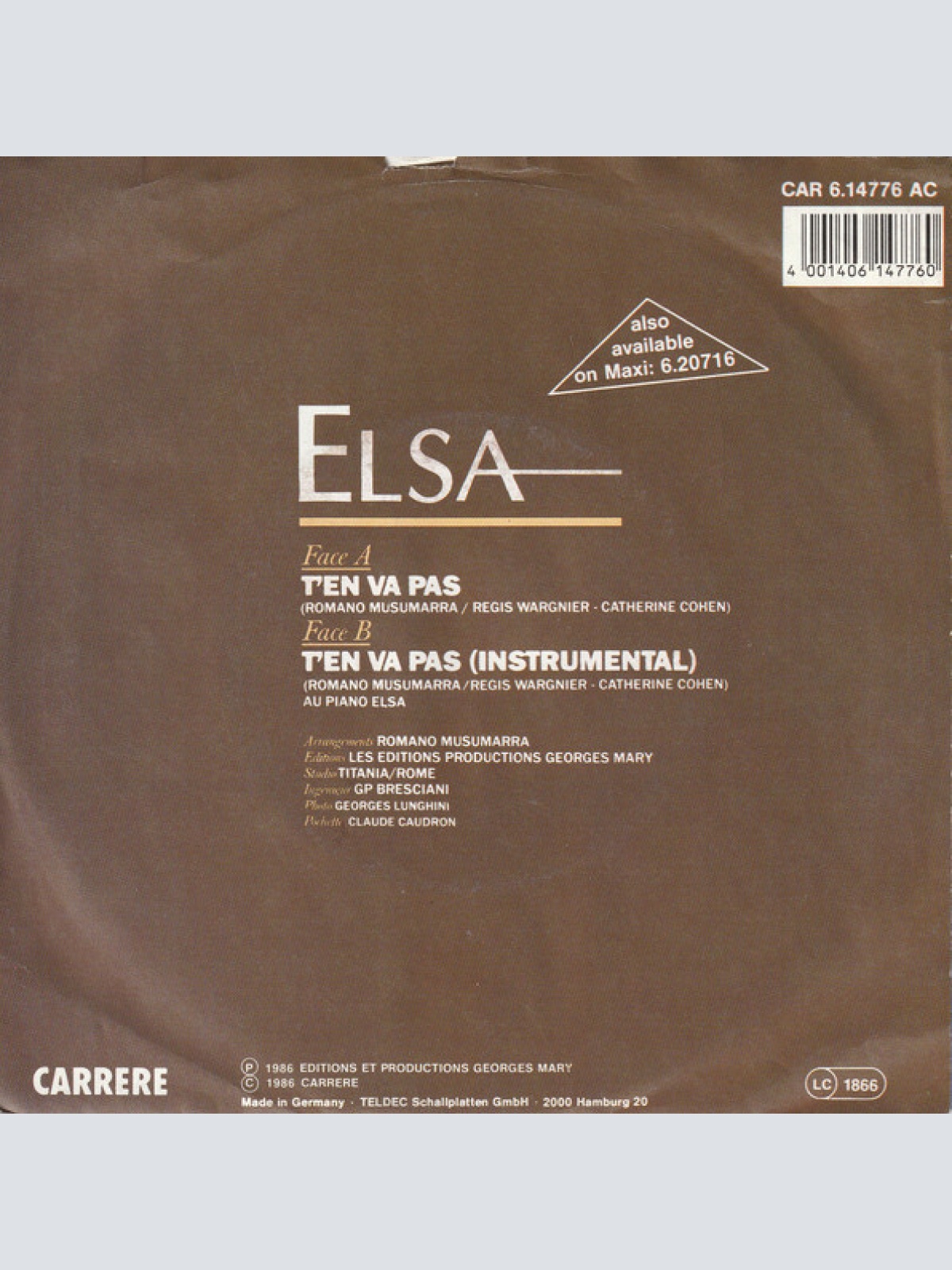 Vinyl / Elsa (2) - T'en Va Pas