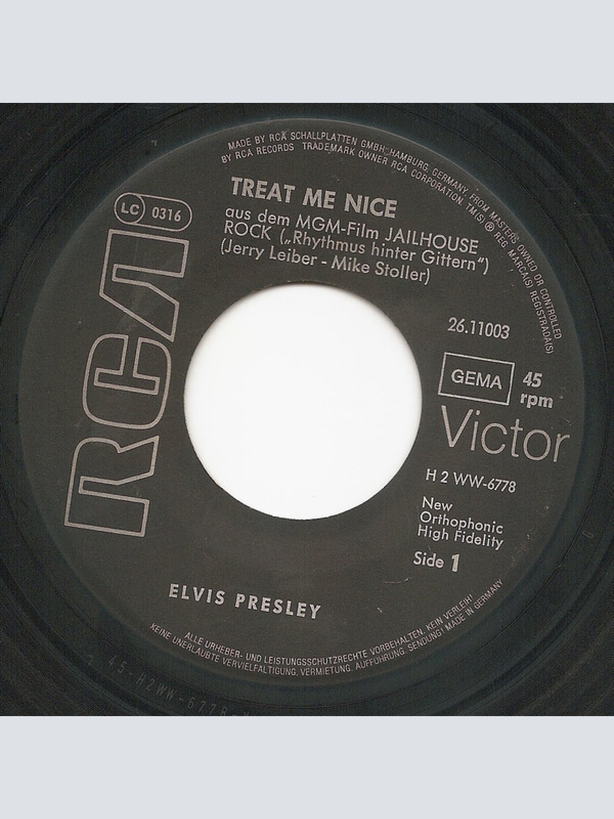 Vinyl / Elvis Presley - Treat Me Nice / Jailhouse Rock