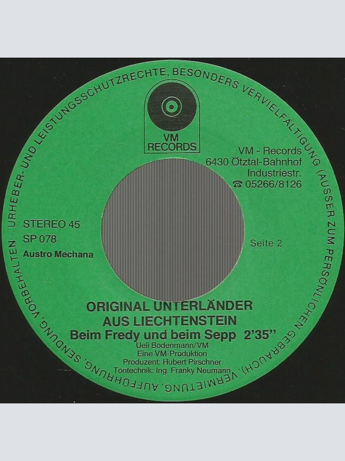 Vinyl / Orig. Unterländer Aus Liechtenstein* - Rund Um Den Bodensee