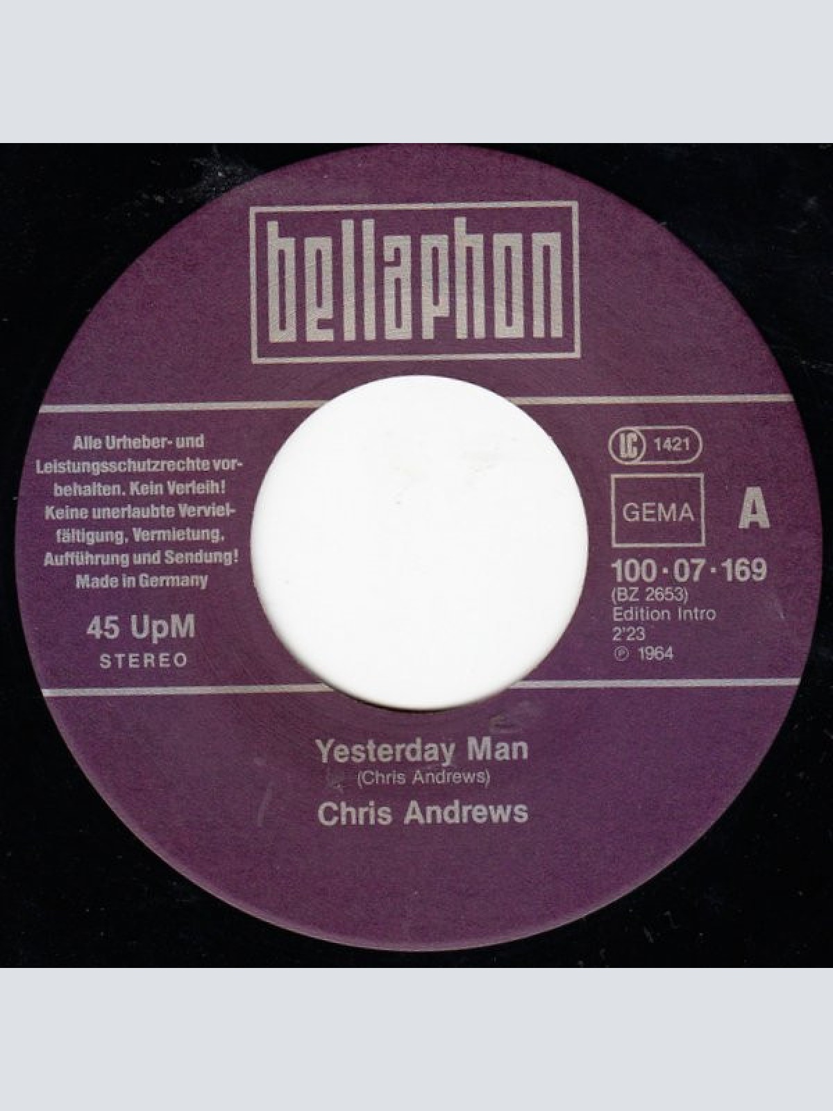 Vinyl / Chris Andrews (3) - Yesterday Man / To Whom It Concerns