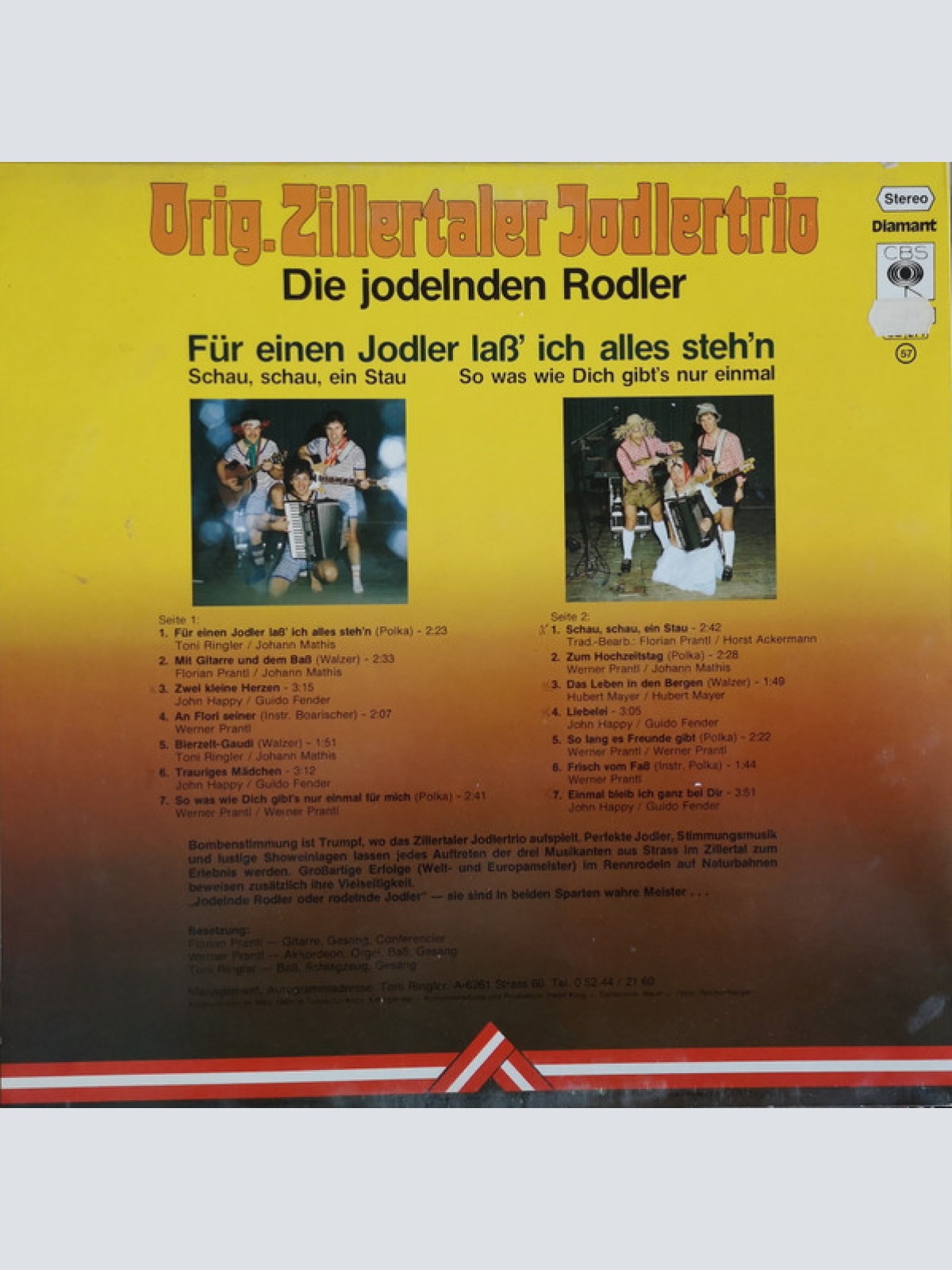 Vinyl / Orig. Zillertaler Jodlertrio* - Für Einen Jodler Lass Ich Alles Stehn'