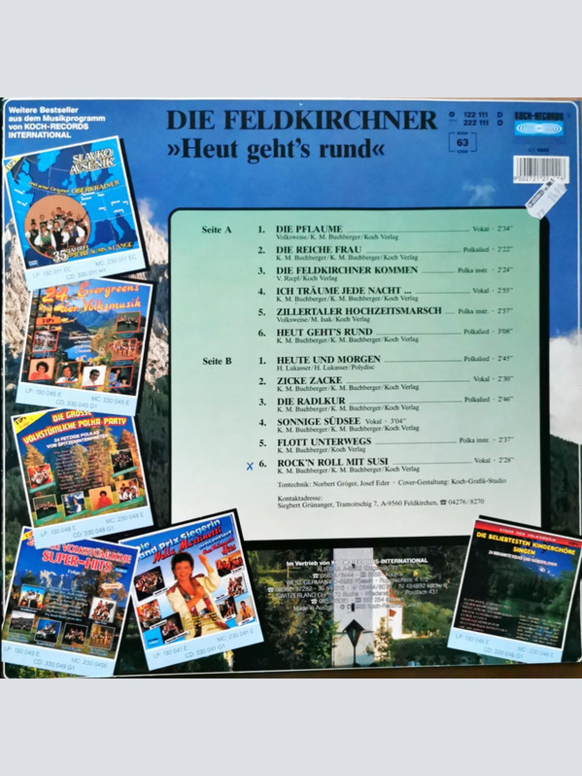 Vinyl / Die Feldkirchner - Heut Geht's Rund