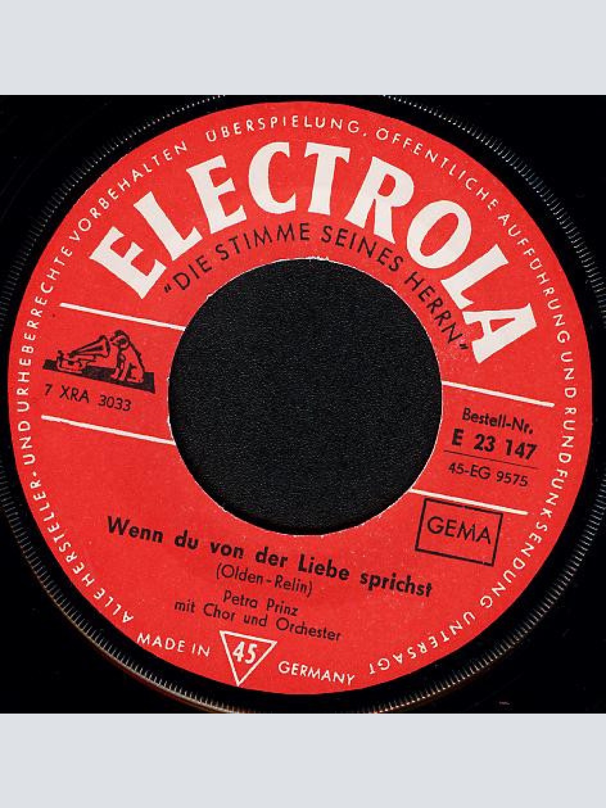 Vinyl / Petra Prinz - Wenn Du Von Der Liebe Sprichst / Uff, Sprach Das Indianer-Girl (It's The Only Way To Fly)