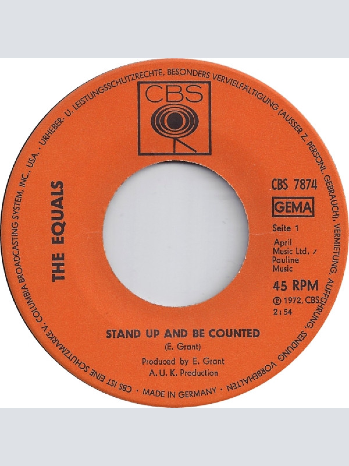 Vinyl / The Equals - Stand Up And Be Counted / What Would You Do To Survive