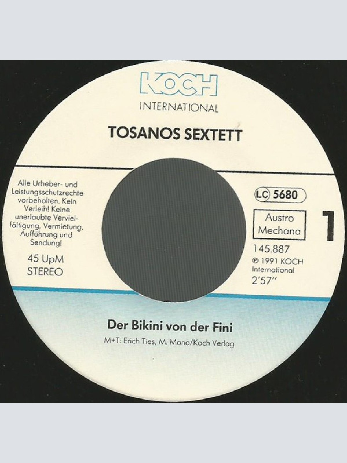 Vinyl / Tosanos Sextett - Der Bikini Von Der Fini