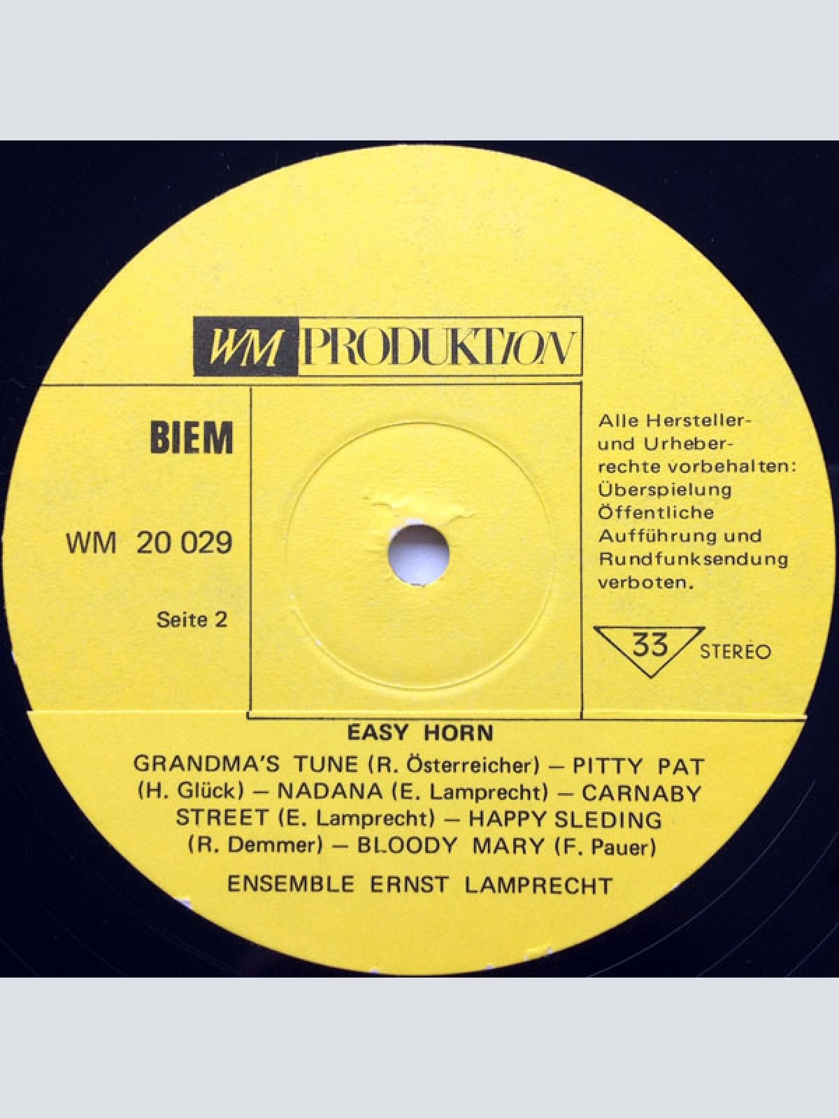 Vinyl / Ensemble Ernst Lamprecht - Easy Horn