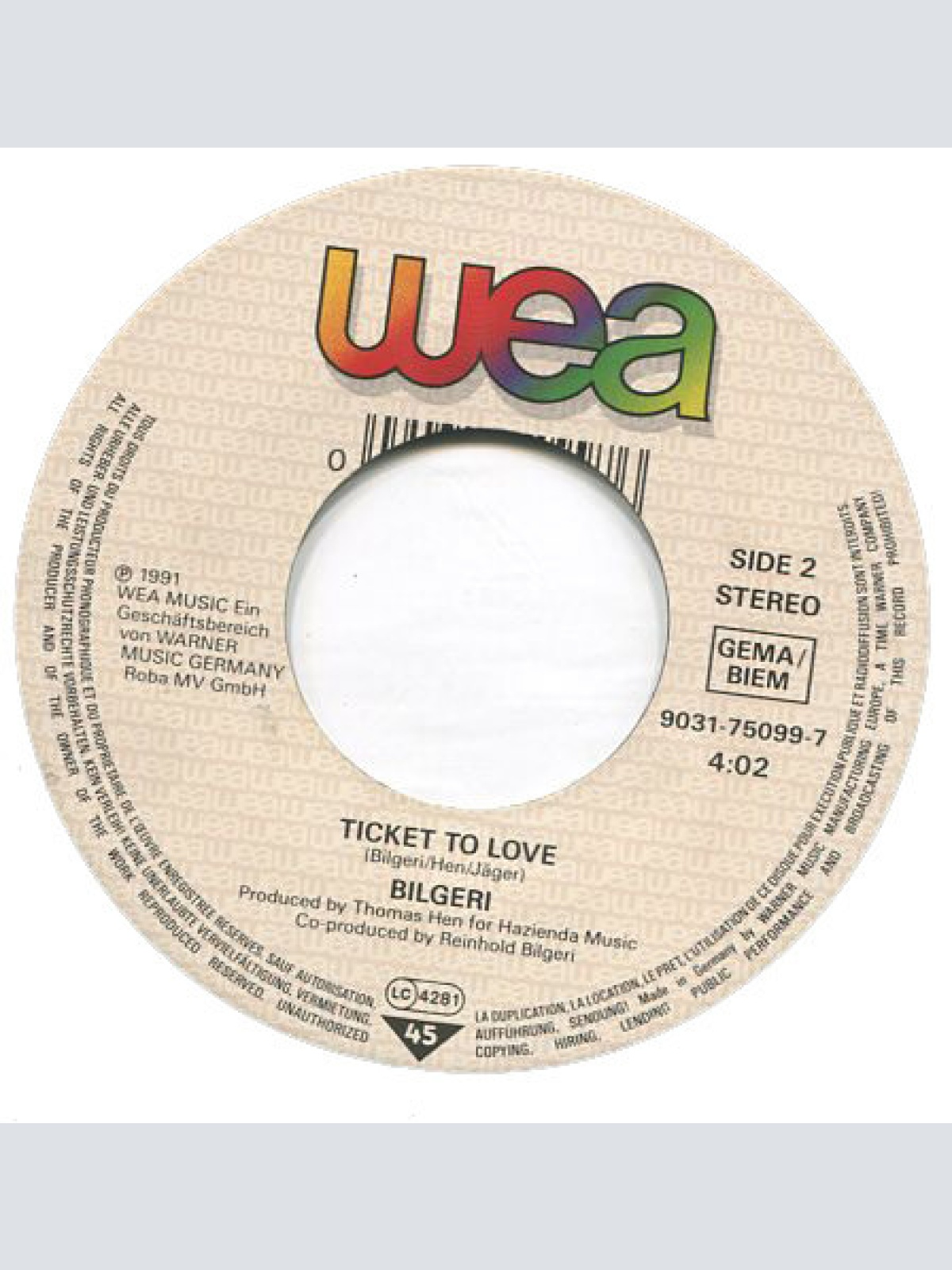 Vinyl / Bilgeri - Keep Your Love Alive