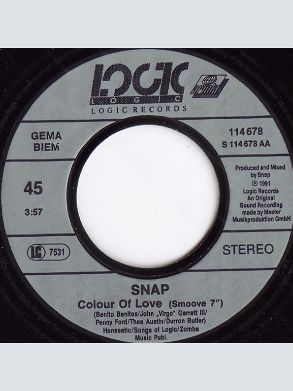 Vinyl / Snap! - Colour Of Love