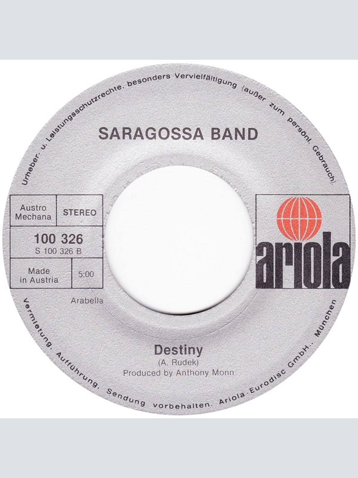 Vinyl / Saragossa Band - Rasta Man